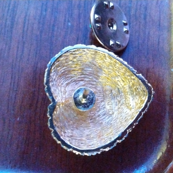 Vintage Christian Dior heart pin brooch signed Chr Dior made in Germany - Picture 8 of 12